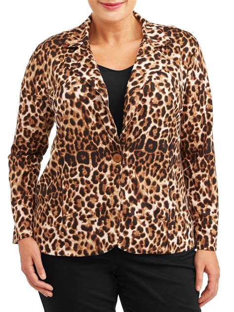 leopard blazer plus size